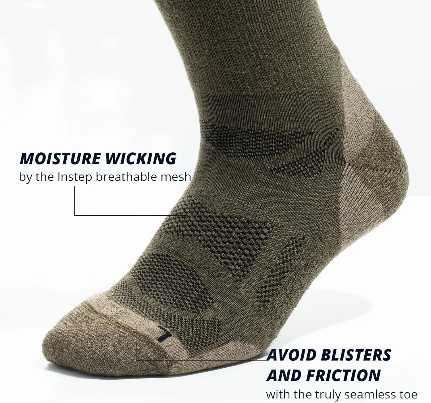 AKASO 2 Pairs Ultralight Running Socks, Crew Coolmax Cotton Athletic Sport Quarter Hiking & Running Socks for Men & Women