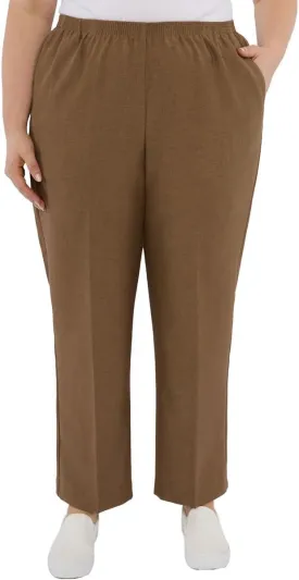 Alfred Dunner Size Womens Plus-sizeclassic Signature Fit Textured Trousers with All-Around Elastic Waistband