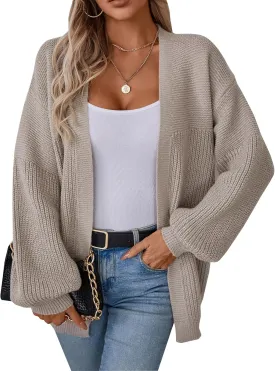ALLOVIN Womens Open Front Chunky Knit Cardigan, Oversized Soft Long Sleeve Sweater for Spring Fall 2025