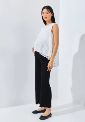 Black Bamboo Cotton Maternity Cullotes