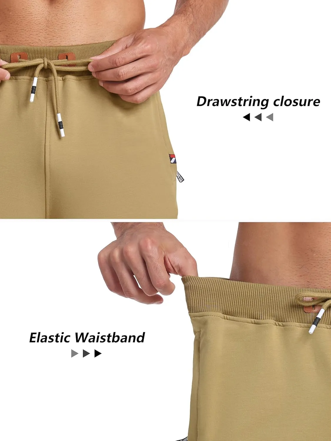 GEEK LIGHTING Mens Shorts Casual Cotton Drawstring Zipper Pockets Elastic Waist Lightweight Summer Athletic Beach Shorts