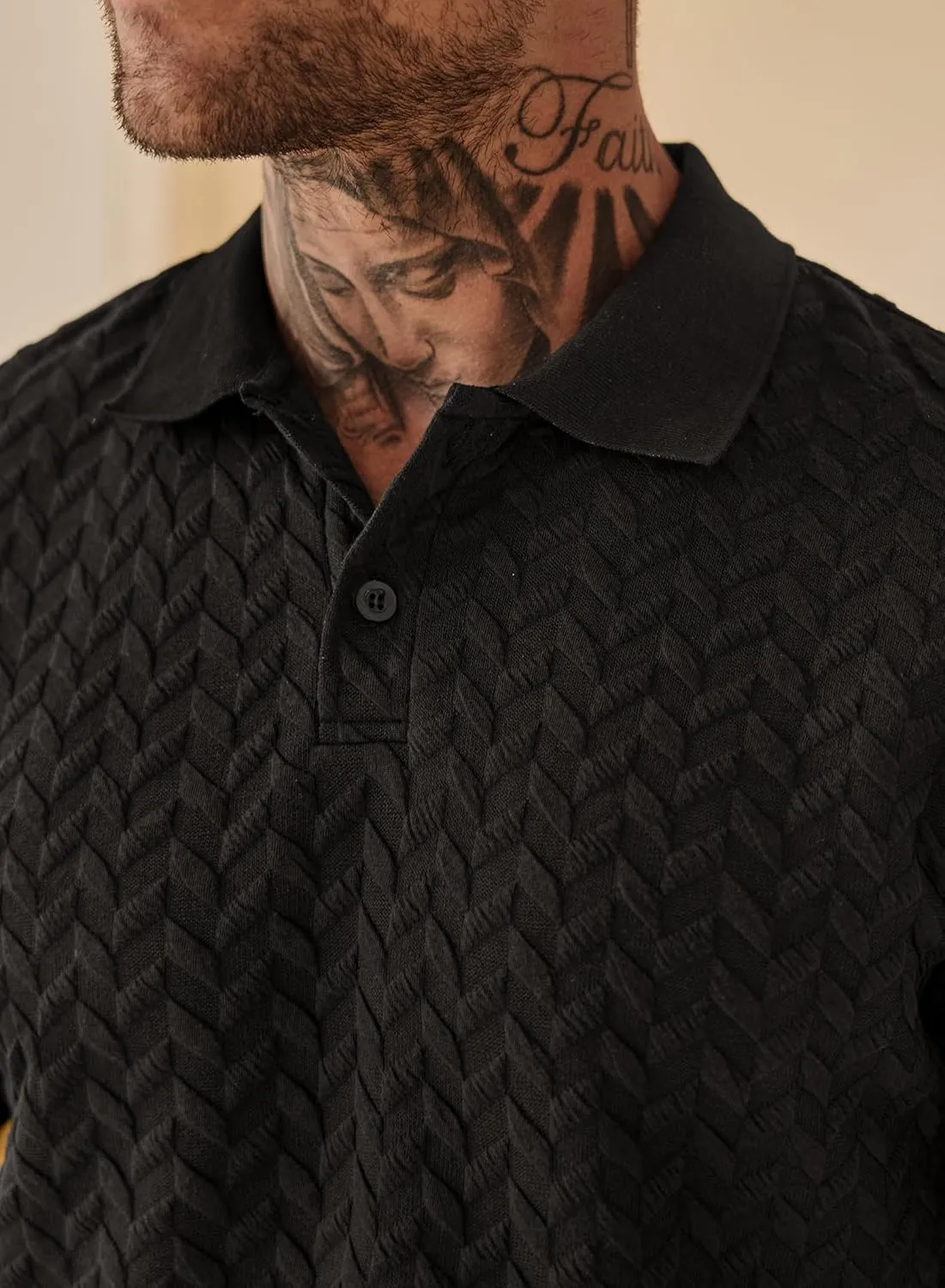 Men Textured Polo Shirts Casual Summer Short Sleeve Poloshirt (S-XXL)