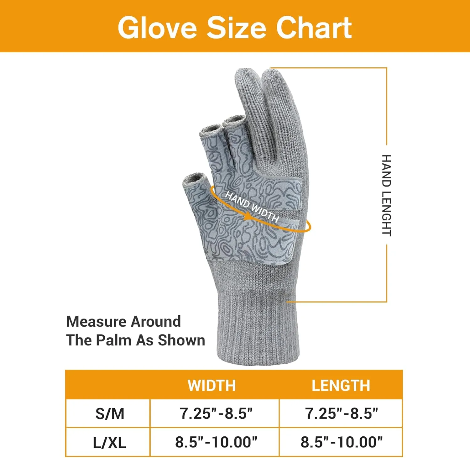 Merino Wool Gloves 3-Cut Fingers Warm for Men and Women Cold Weather Winter Glove