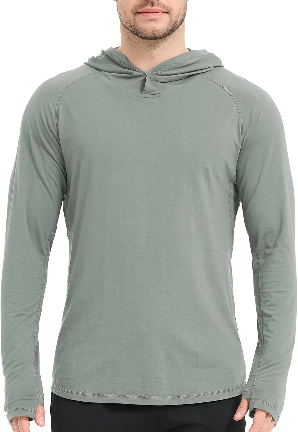 netdraw Men's Ultra-Soft Bamboo Viscose Hoodie Shirt UPF 50  Sun Protection Long Sleeve Lightweight UV Shirt