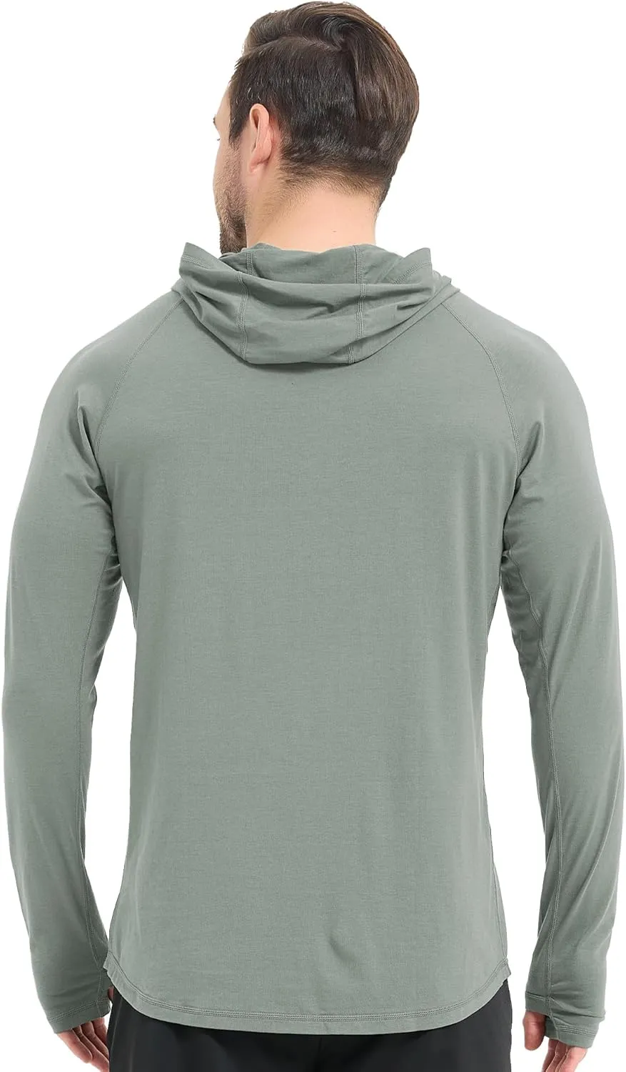 netdraw Men's Ultra-Soft Bamboo Viscose Hoodie Shirt UPF 50  Sun Protection Long Sleeve Lightweight UV Shirt