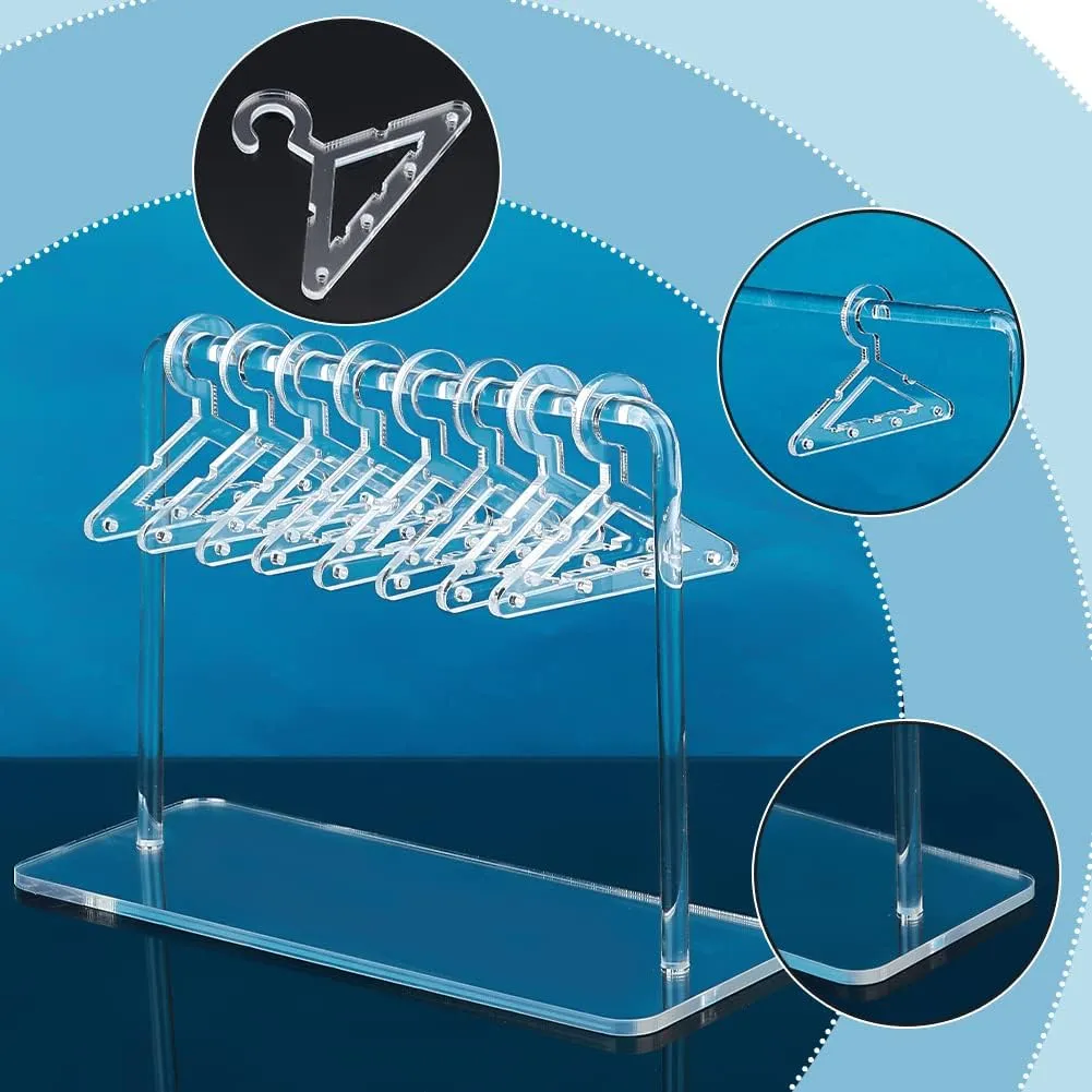 PH PandaHall Acrylic Earring Holder, Coat Hanger Shape Jewelry Display Dangle Earring Hanging Organizer Acrylic Ear Studs Display Rack for Retail Show Personal Exhibition, 2.3x5.9x4.2inch