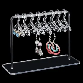 PH PandaHall Acrylic Earring Holder, Coat Hanger Shape Jewelry Display Dangle Earring Hanging Organizer Acrylic Ear Studs Display Rack for Retail Show Personal Exhibition, 2.3x5.9x4.2inch