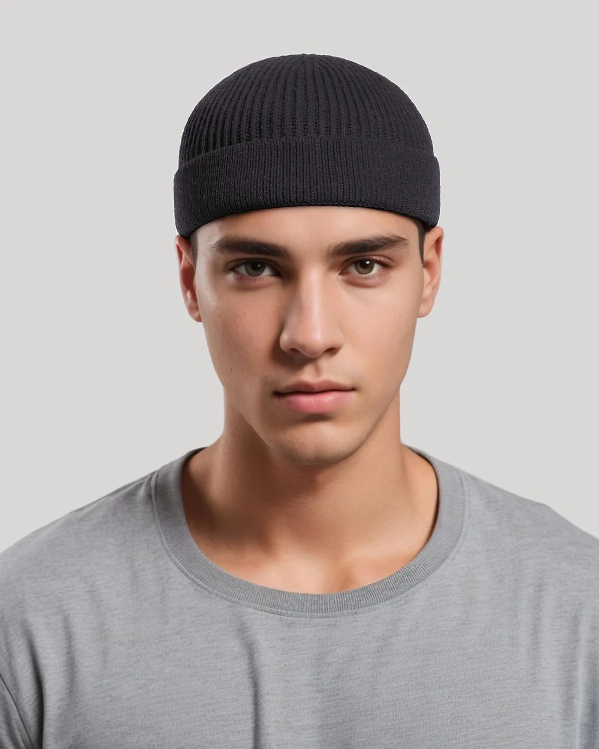 vidsel Thin Wool Fisherman Beanie for Men Women, Short Knit Cuff Trawler Watch Hats