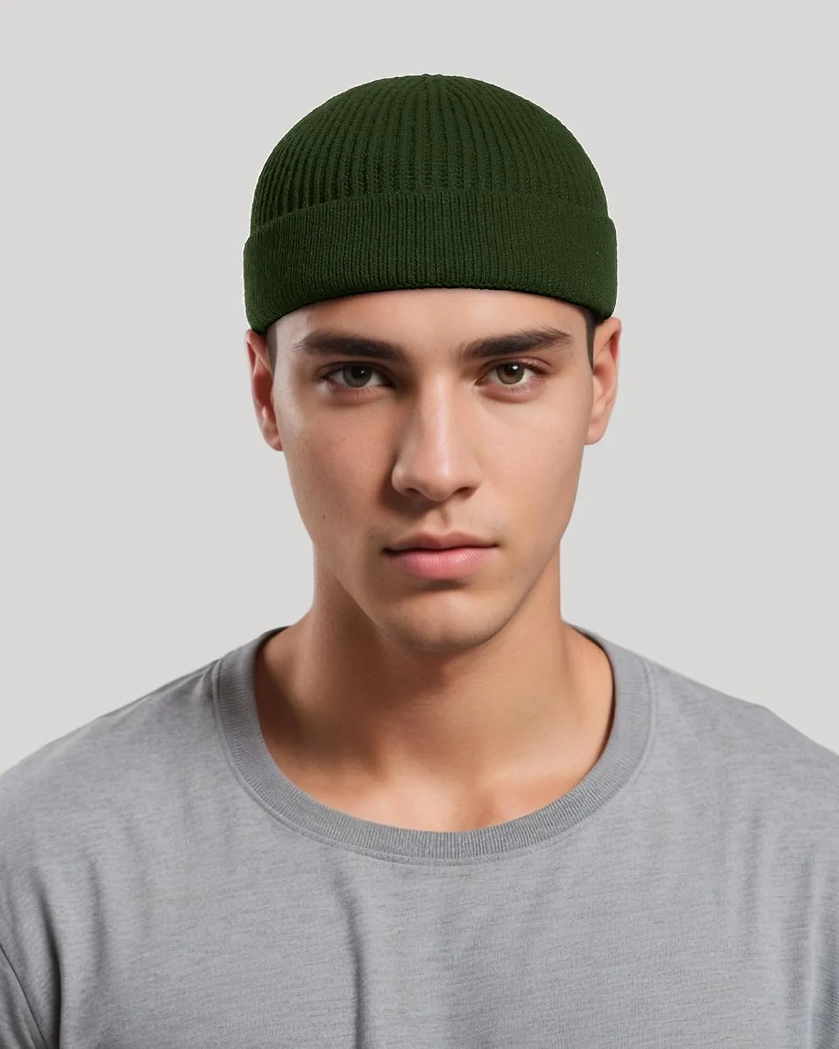 vidsel Thin Wool Fisherman Beanie for Men Women, Short Knit Cuff Trawler Watch Hats