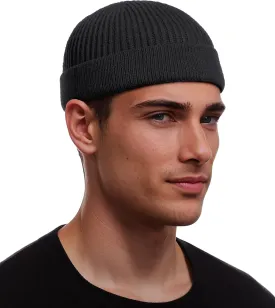 vidsel Thin Wool Fisherman Beanie for Men Women, Short Knit Cuff Trawler Watch Hats