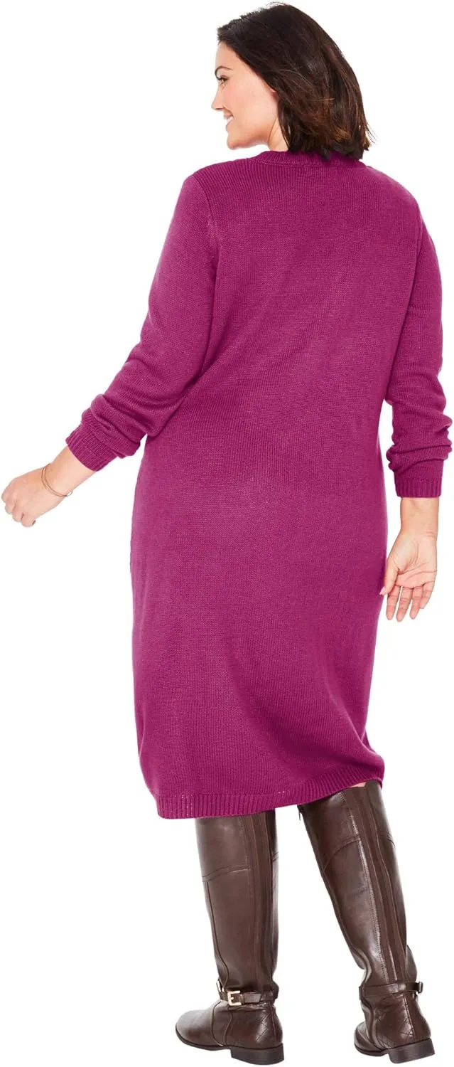 Woman Within Plus Size Cable Knit Sweater Dress