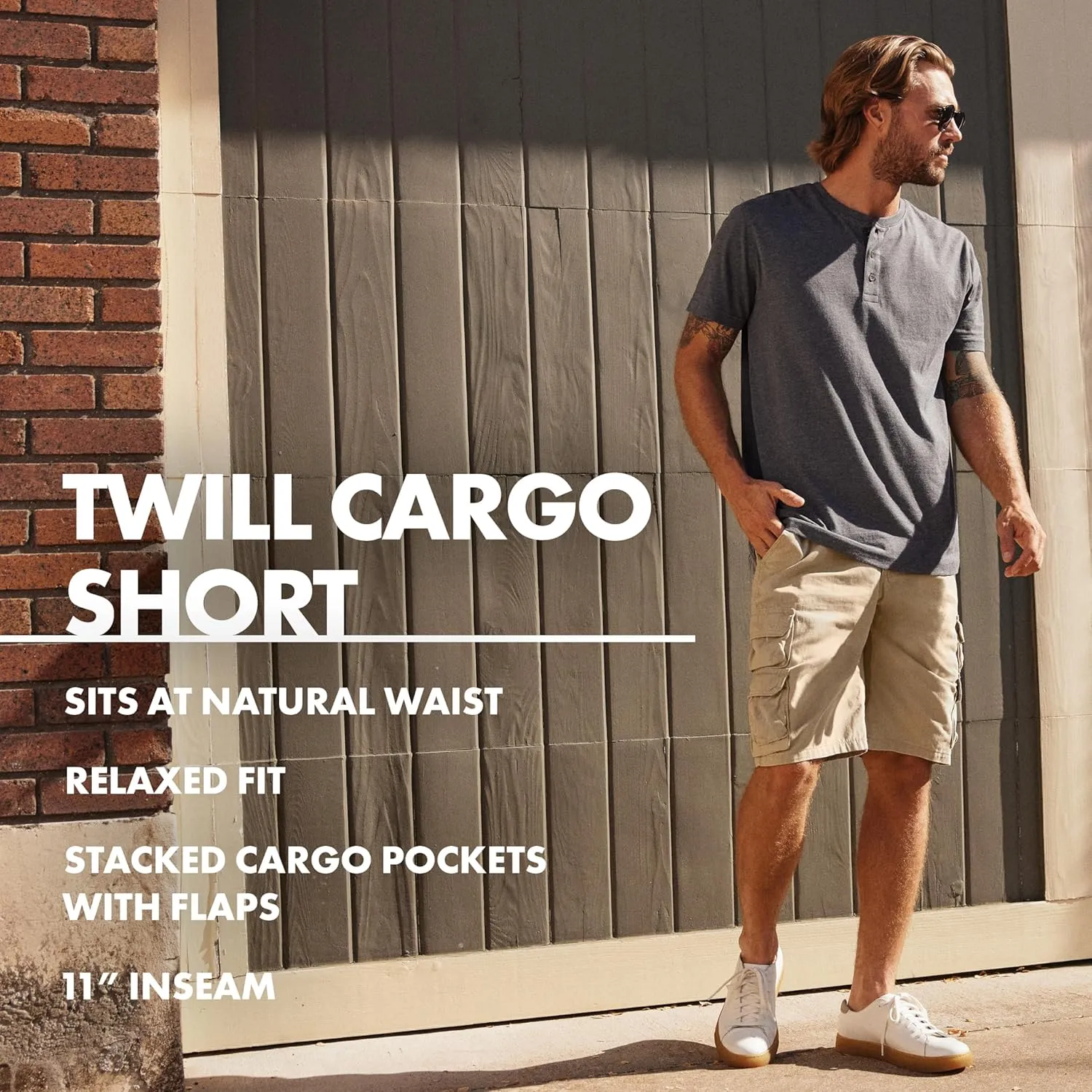 Wrangler Authentics Mens Premium Twill Cargo Short