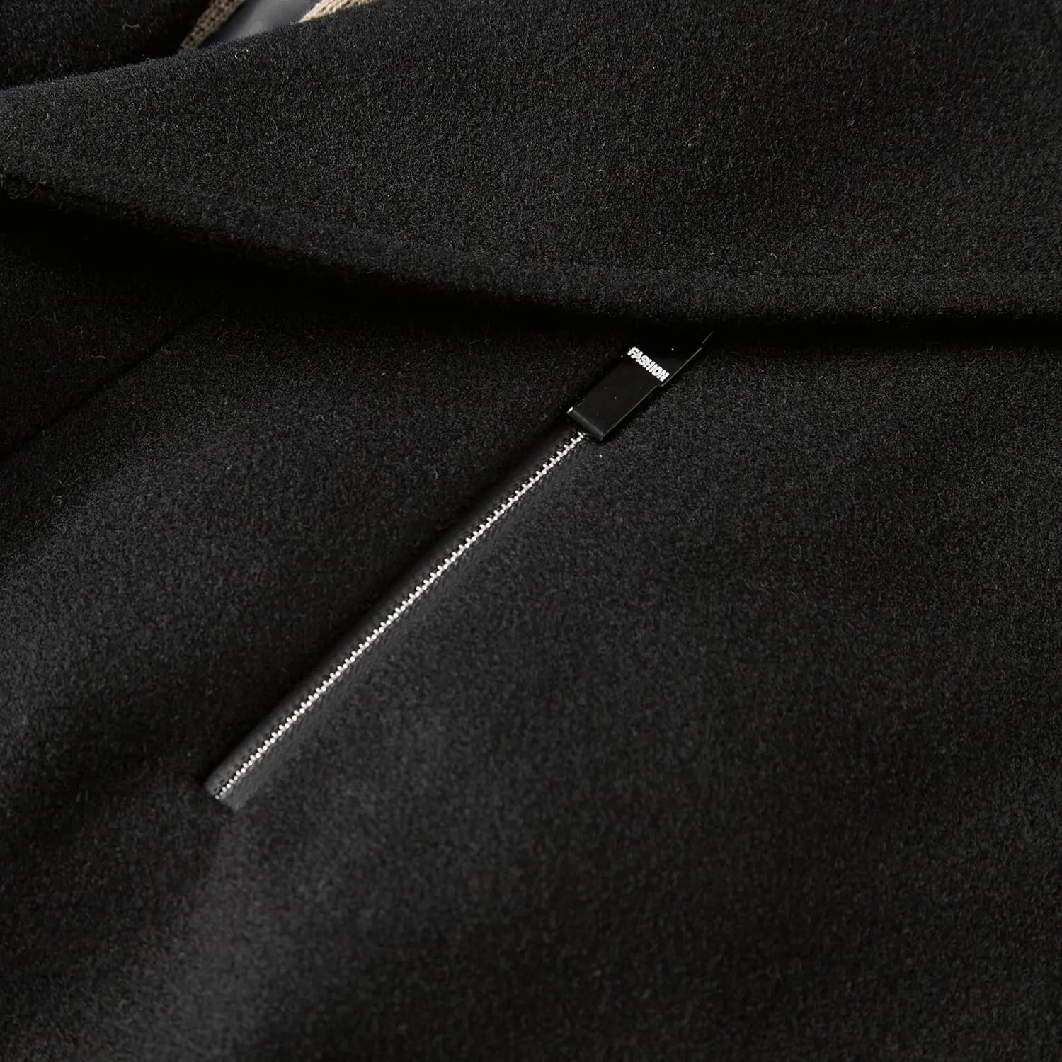 WULFUL Mens Wool Blend Winter Coat Slim Fit Short Trenchcoat Warm Business Jacket with Detachable Soft Wool Scarf
