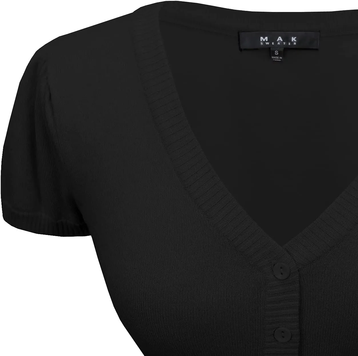 YEMAK Women's Cropped Bolero Cardigan  Short Sleeve V-Neck Basic Classic Casual Button Down Knit Soft Sweater Top (S-4XL)